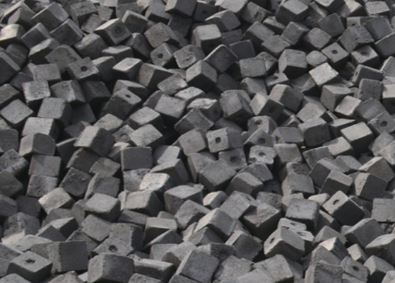 Anti força alta baixo Ash Coke do esmagamento, material formado cúbico do casco